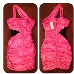 Bebe Calista Mesh Panel Dress